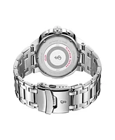 Jbw Men's Heist Platinum Series Diamond Silver-Tone Stainless Steel Watch, 47.5mm