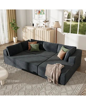 Modern Large Modular Sectional Sofa for Living Room, Bedroom, Salon