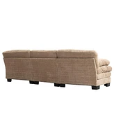 L-Shaped Sectional Sofa Sleeper Couch - Khaki