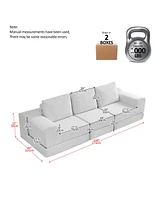 108" Modular Sectional 3-Seater Cloud Sofa,Corduroy Convertible Sofa Bed