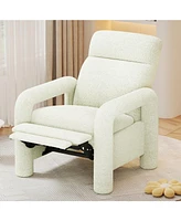 Beige Push Back Recliner with Adjustable Backrest