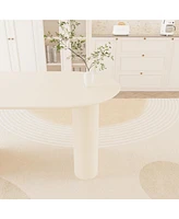 63" Cream Table & Green Chair Set (6 Black Leg Chairs)