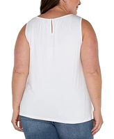 Liverpool Los Angeles Plus Sleeveless Scoop-Neck Top