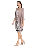 R & M Richards Women's Open-Front Jacket and Necklace Dress Set