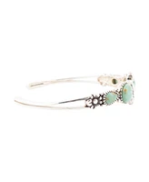 Barse Floral Blue Turquoise and Sterling Silver Cuff Bracelet