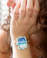 Barse Scenic Beach Blue Larimar and Sterling Silver Cuff Bracelet