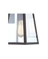 Arrington Modern Rustic Outdoor Wall Lights Fixtures Set of 2 Tapering Black 10 3/4" Clear Glass for Exterior House Porch Patio Outside Deck Gara
