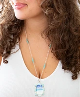 Barse Scenic Beach Blue Larimar and Sterling Silver Pendant Necklace