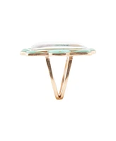 Barse Scenic Floral Blue Turquoise Golden Ring
