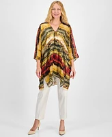 Anne Klein Women's Tie-Dyed Tie-Neck Kimono