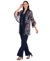 R & M Richards Women's Pantsuit, Shell Necklace Set