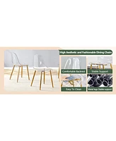 Transparent Dining Chairs (Set of 3) - Gold Legs