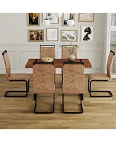 Retro Dining Table & 6 Chairs - Minimalist Style