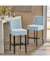 30-inch Fabric Barstool with Solid Wood Frame (Set of 2