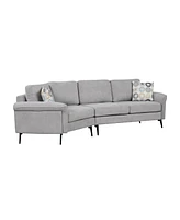 111" Curved Sofa with Pillows