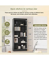 83.4" 5-Tier Bookcase w/ Light, Adjustable Shelves