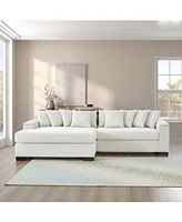 Luxury Sectional Couch, Convertible Chaise, Corduroy Beige