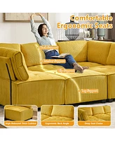 U-Shaped Modular Sectional Sofa with Reversible Chaise