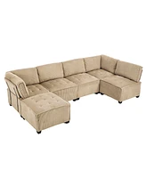 U-Shaped Modular Sectional Sofa with Reversible Chaise