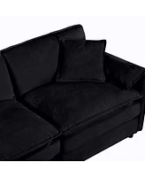 Chenille Accent Chairs (Set of 2) - Black