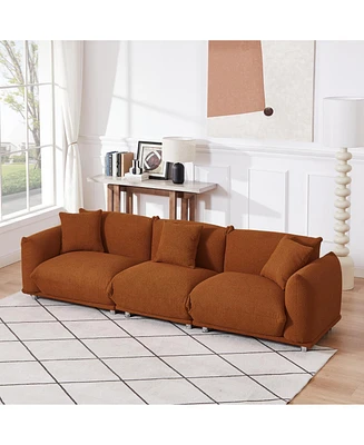 Curry Lambswool Sherpa 4-Seater Sofa, Metal Legs