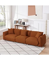 Curry Lambswool Sherpa 4-Seater Sofa, Metal Legs