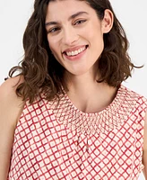 Nautica Jeans Women's Smocked-Neck Tank Top