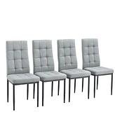 V-Leg Faux Marble Dining Set for 6 with 4 Chairs & Bench