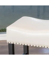 30-inch Backless ivory Leather Counter Stool (Set of 2)