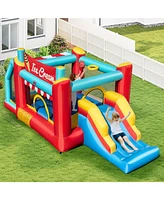5-in-1 Ice Cream Inflatable Bounce House with Ball Pit and Slide with 520W Blower