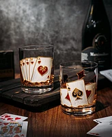 The Wine Savant Casino Whiskey Glasses, Set of 2