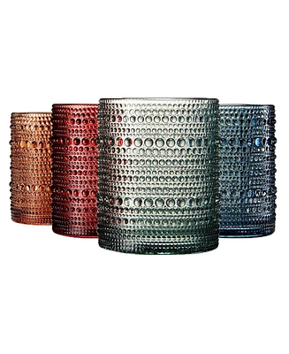 The Wine Savant Khen Art Deco Hobnail Glasses, Set of 4