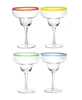 The Wine Savant Classic Handblown Margarita Glasses, Set of 4