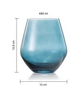 The Wine Savant Khen Pastel Muted Stemless Wine Glasses, Set of 4