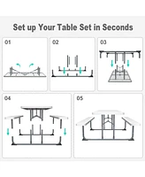 Skonyon 4.5ft Picnic Table with 2 Benches Heavy-Duty Table for 4-6 Person