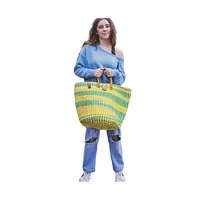 Citrus Handwoven Sisal Beach Straw Tote Basket