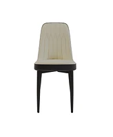 47-63" Expandable Dining Set: Table & Cushioned Chairs, Black Legs