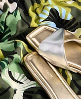 On 34th Womens Leaf Print Midi Dress Catryn Slide Flat Sandals Layered Pendant Necklace Exclusively At Macys
