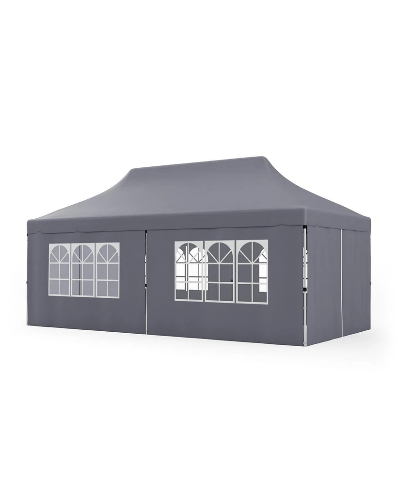 10 x 20 Feet Pop up Canopy with 6 Sidewalls Windows and Carrying Bag