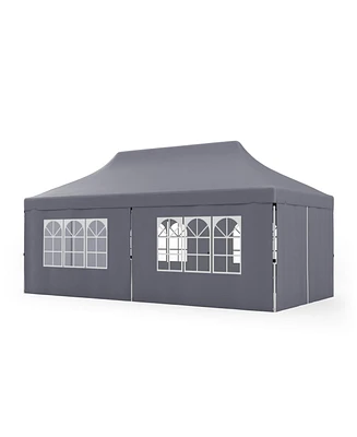 10 x 20 Feet Pop up Canopy with 6 Sidewalls Windows and Carrying Bag