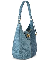 Brahmin Fallon Denim Secour Medium Leather Shoulder Bag
