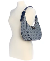 Guess Neda Medium 4G Peony Logo Hobo Shoulder Bag