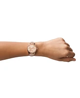 Fossil Women's Rye Multifunction Pink Leather Watch, 36mm