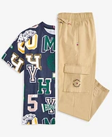 Tommy Hilfiger Big Boys Collegiate Spots T Shirt Tommy Cargo Jogger Pants