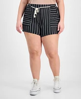 Derek Heart Trendy Plus Striped Rope-Belt Shorts