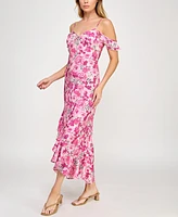 Bcx Juniors' Floral-Print High-Low Dress
