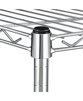 Simple Deluxe 4-Tier Heavy Duty Storage Shelving Unit, Heught Adjustable, Chrome,35.43" D x 17.72" W x 65.35" H, 1 Pack