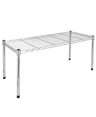 Simple Deluxe Heavy Duty 1-Shelf Shelving, Adjustable Storage Units, Steel Organizer Wire Rack, 30" W x 14" D x 15" H, Chrome