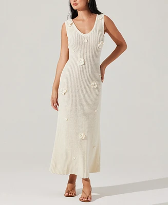 Astr the Label Women's Ainhoa Cotton Crochet-Applique Dress