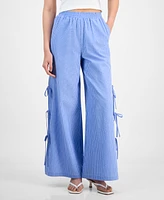 En Saison Women's Amelie Striped Side-Tie Wide-Leg Pants